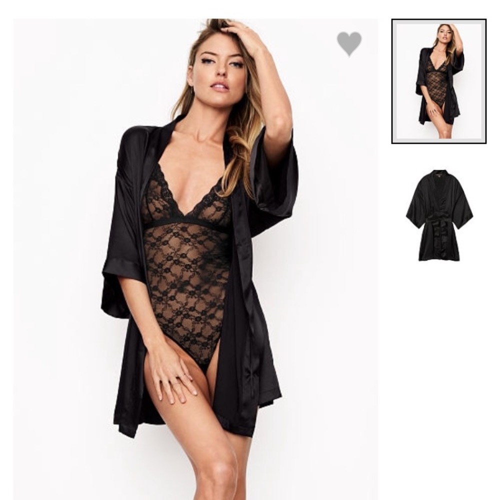 Short satin kimono